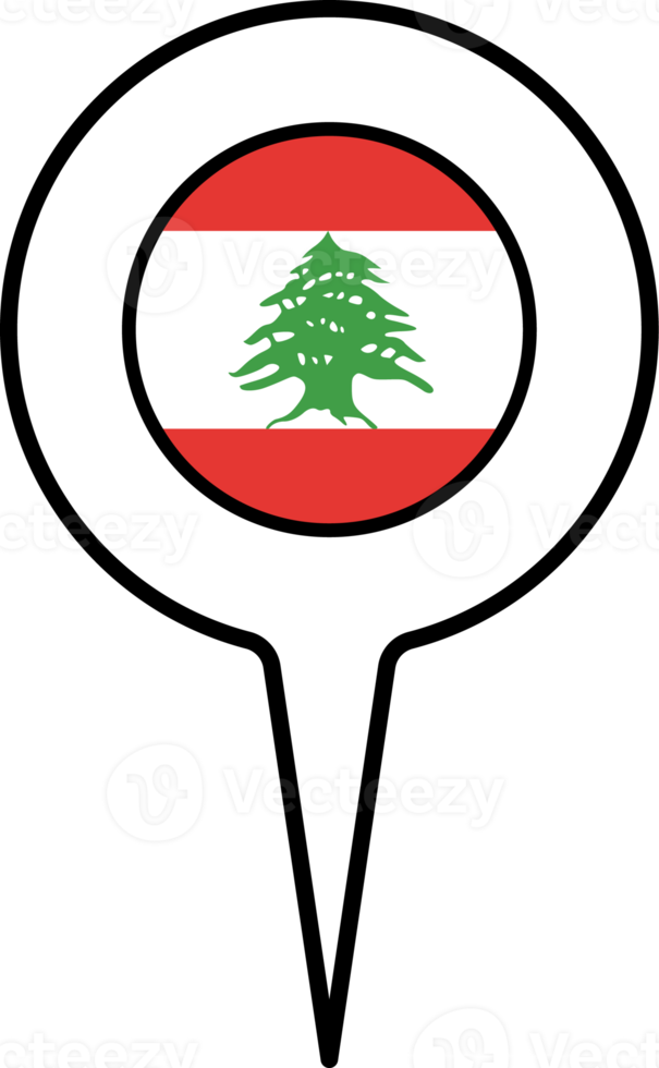 Libano bandiera carta geografica pointer icona. png
