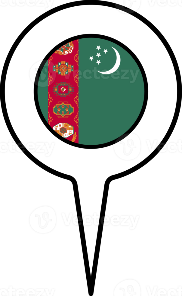 turkmenistan bandiera carta geografica pointer icona. png