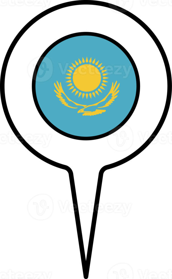 Kazakhstan flag Map pointer icon. png
