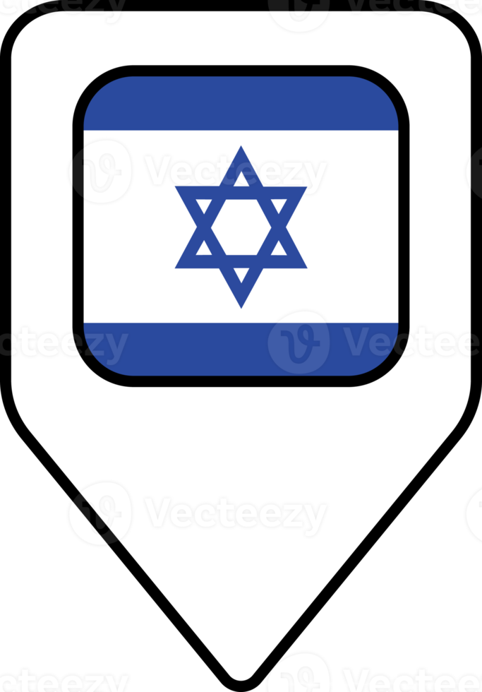 Israel Flagge Karte Stift Navigation Symbol, Platz Design. png