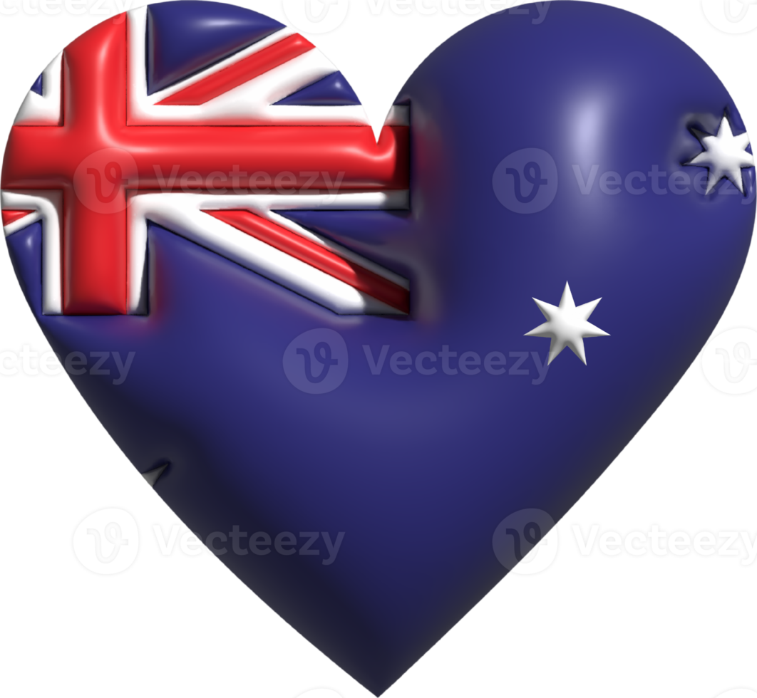 Australia bandera corazón 3d. png