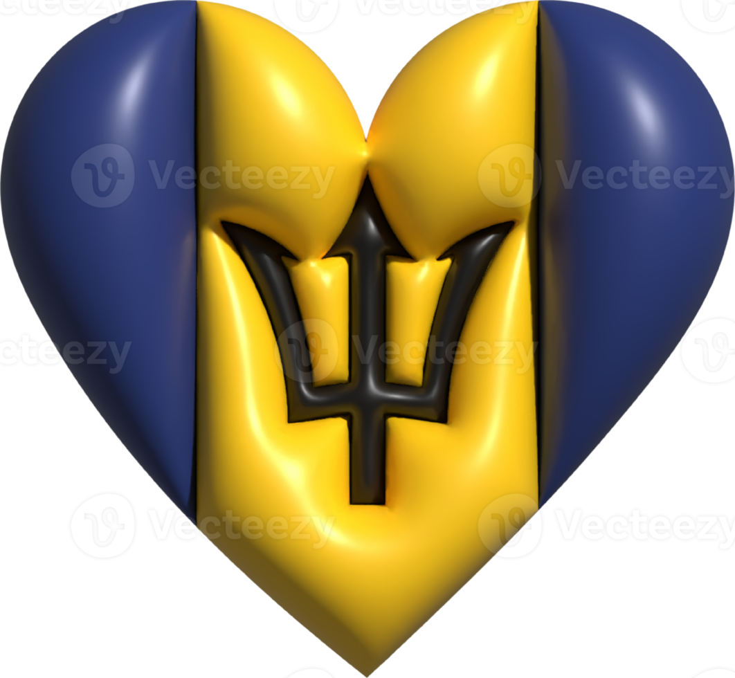 Barbados vlag hart 3d. png