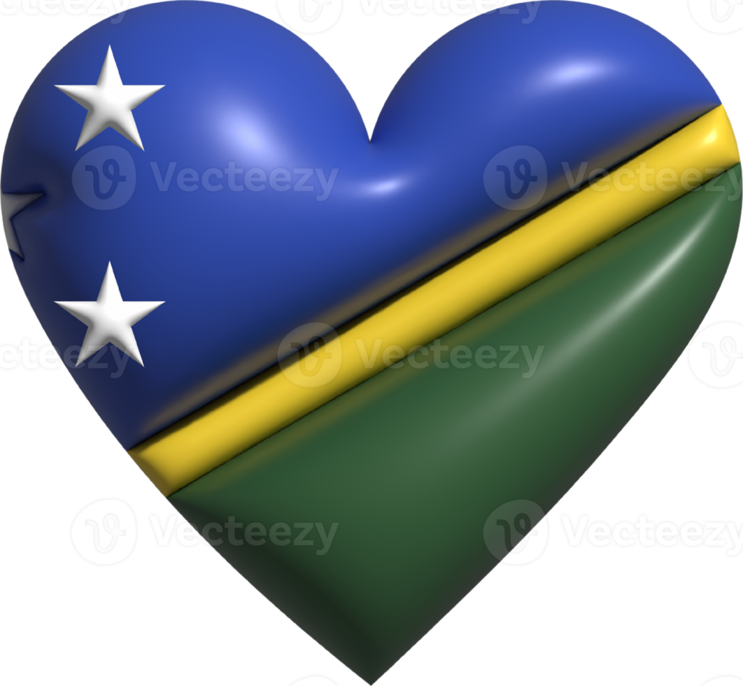 Salomon îles drapeau cœur 3d. png