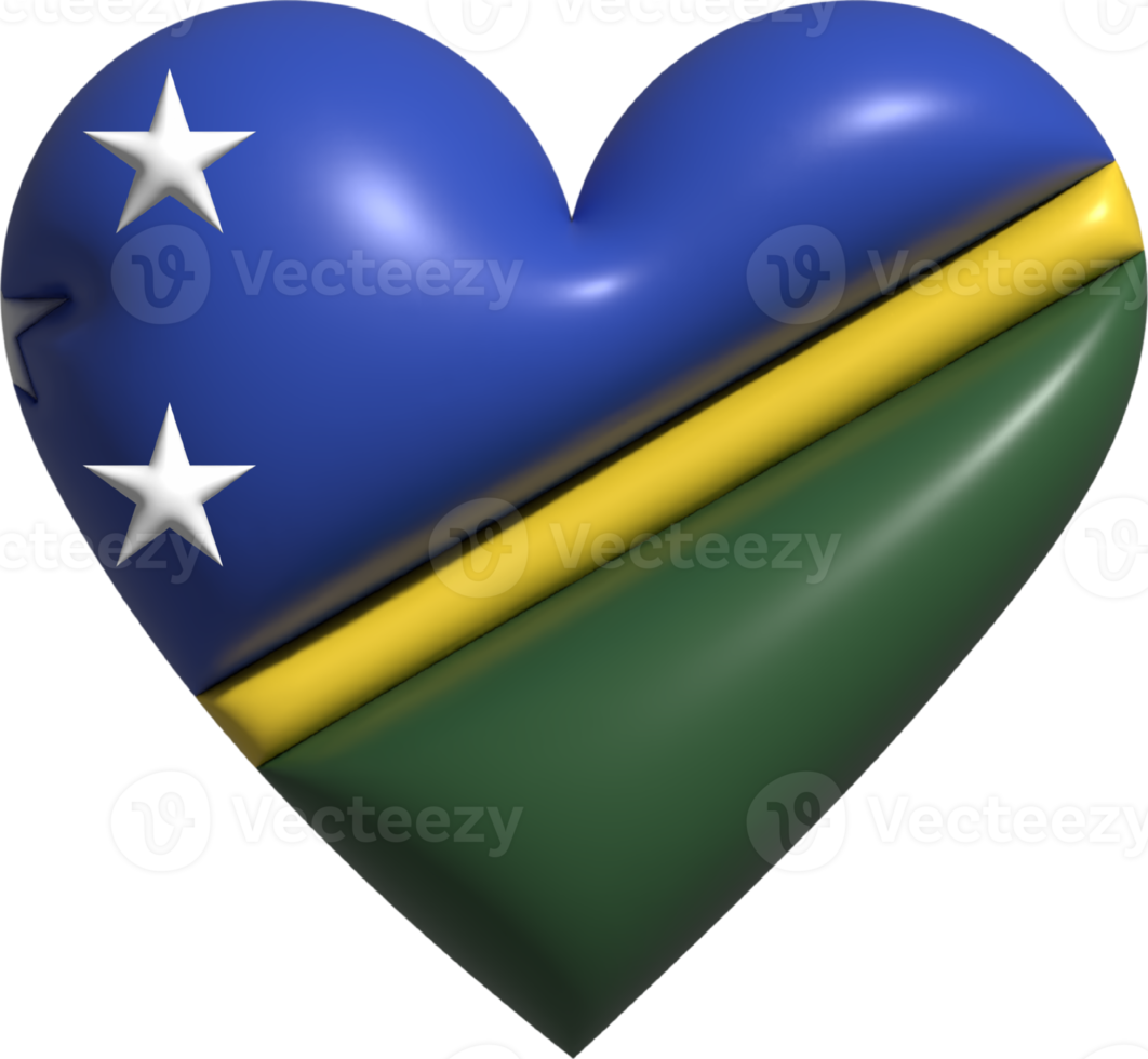 Solomon Islands flag heart 3D. png