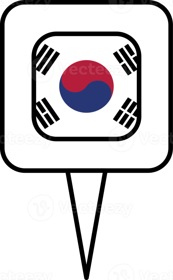 söder korea flagga stift plats ikon. png