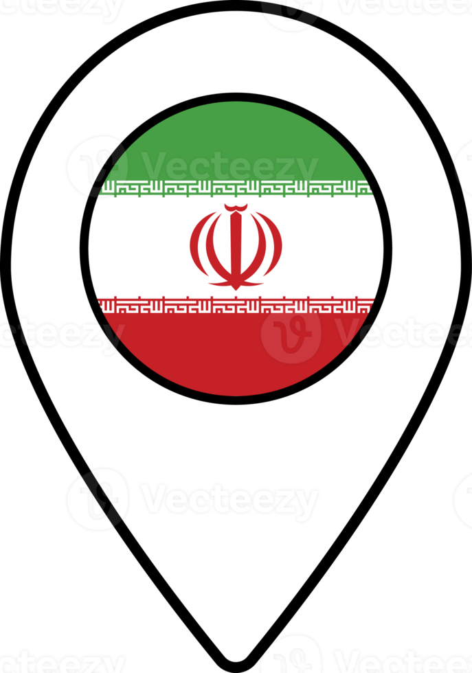 Iran flag map pin navigation icon. png