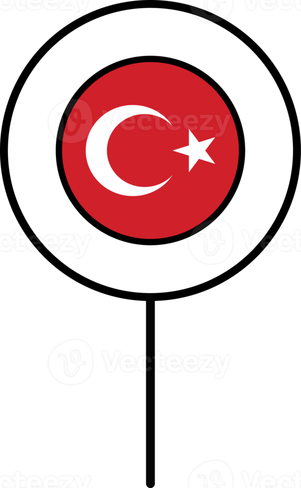 Turquía bandera circulo alfiler icono. png