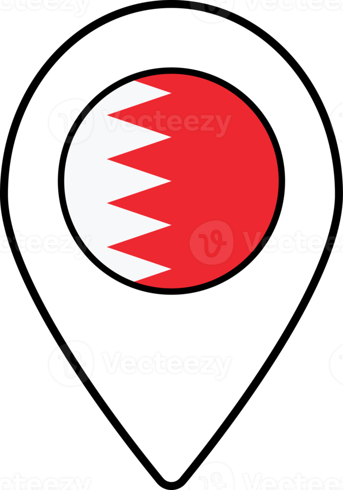 Bahrain Flagge Karte Stift Navigation Symbol. png