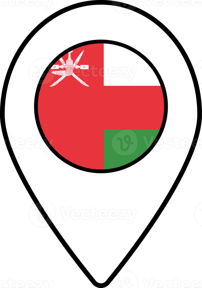 Oman drapeau carte épingle la navigation icône. png