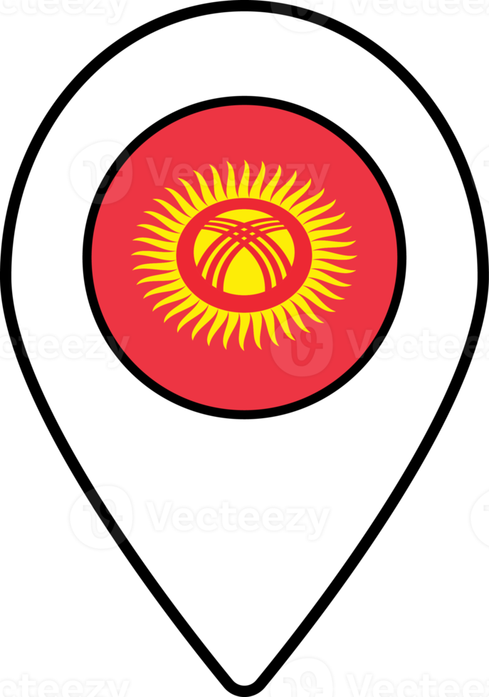 Kyrgyzstan flag map pin navigation icon. png