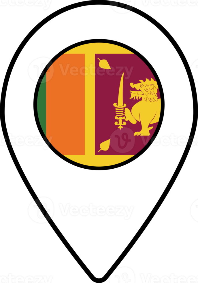 Sri Lanka flag map pin navigation icon. png