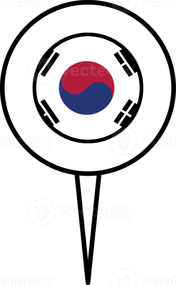 söder korea flagga stift plats ikon. png