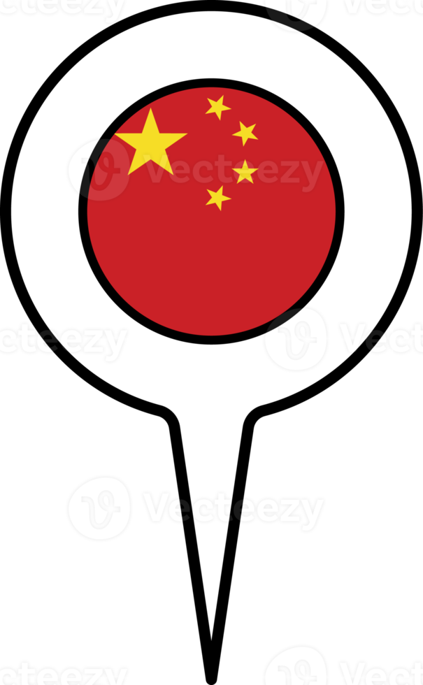 Chine drapeau carte aiguille icône. png