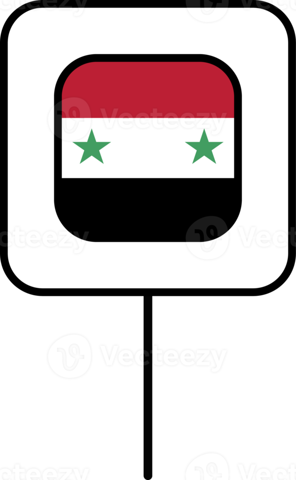 Syria flag square pin icon. png