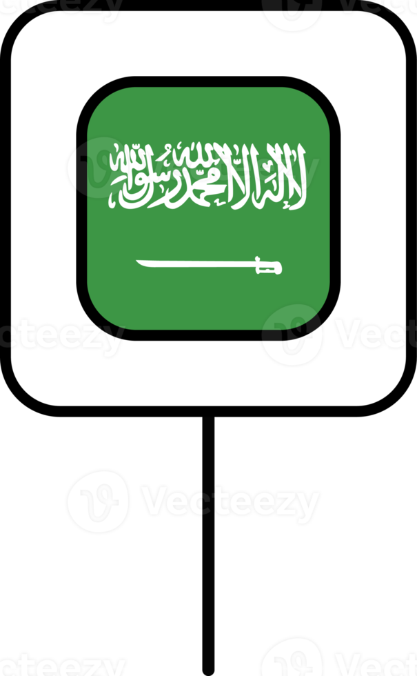 Saudi Arabia flag square pin icon. png