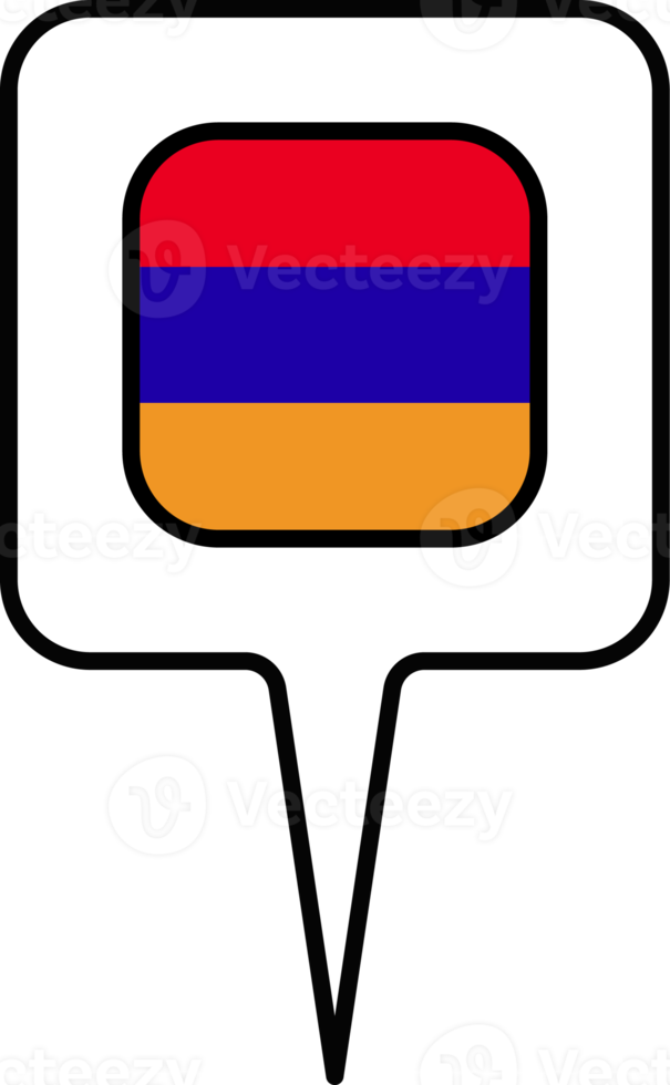 Armenië vlag kaart wijzer icoon, plein ontwerp. png