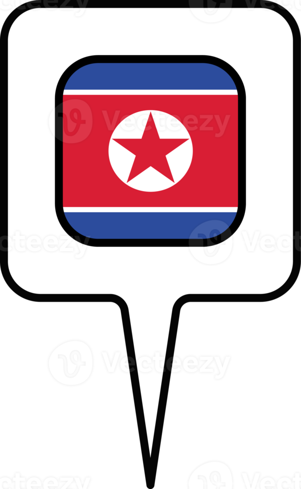 norr korea flagga Karta pekare ikon, fyrkant design. png