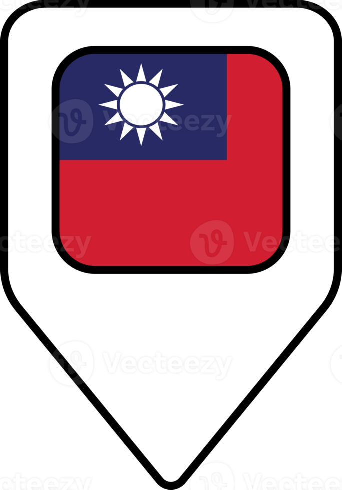 Taiwan bandeira mapa PIN navegação ícone, quadrado Projeto. png