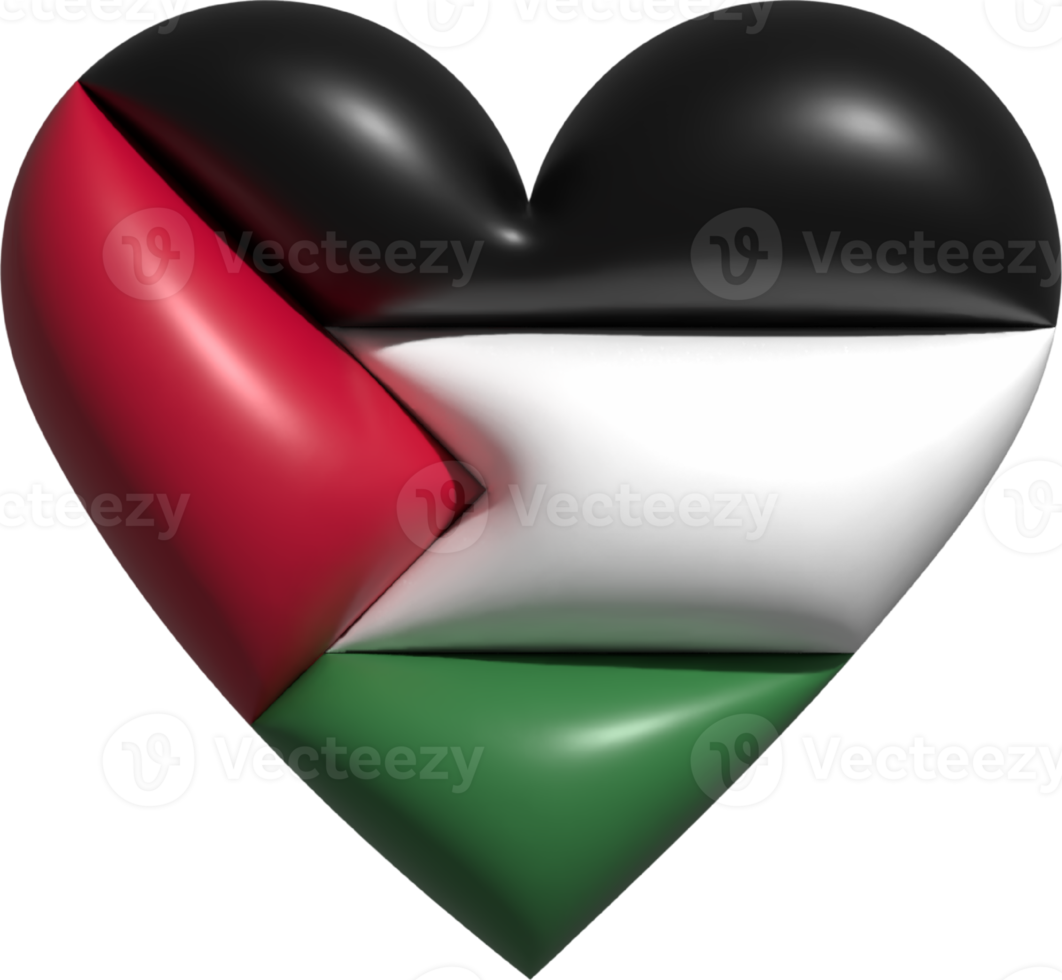 Palestine drapeau cœur 3d. png