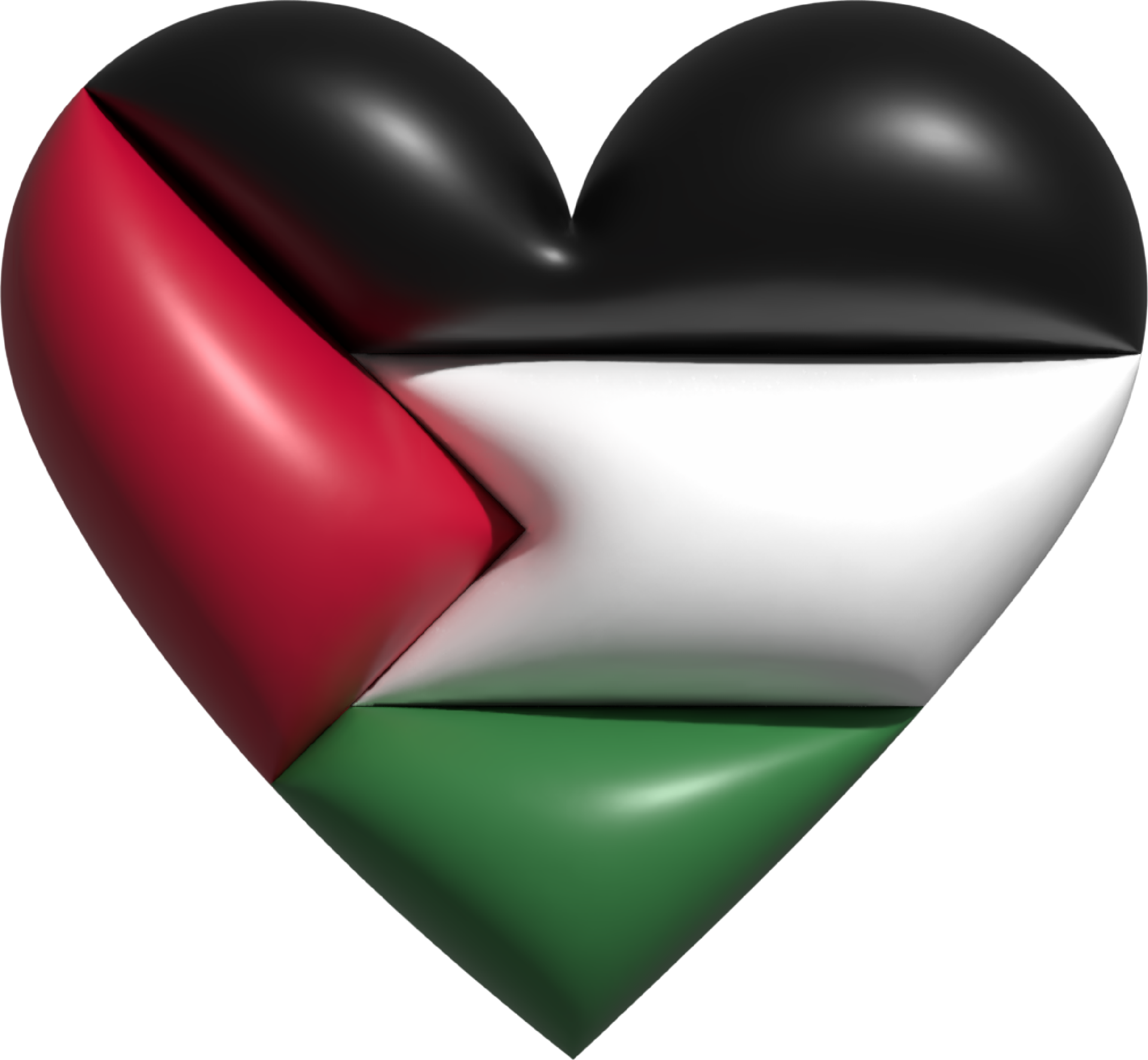 Free Palestina vlag hart 3d. 22121552 PNG with Transparent Background
