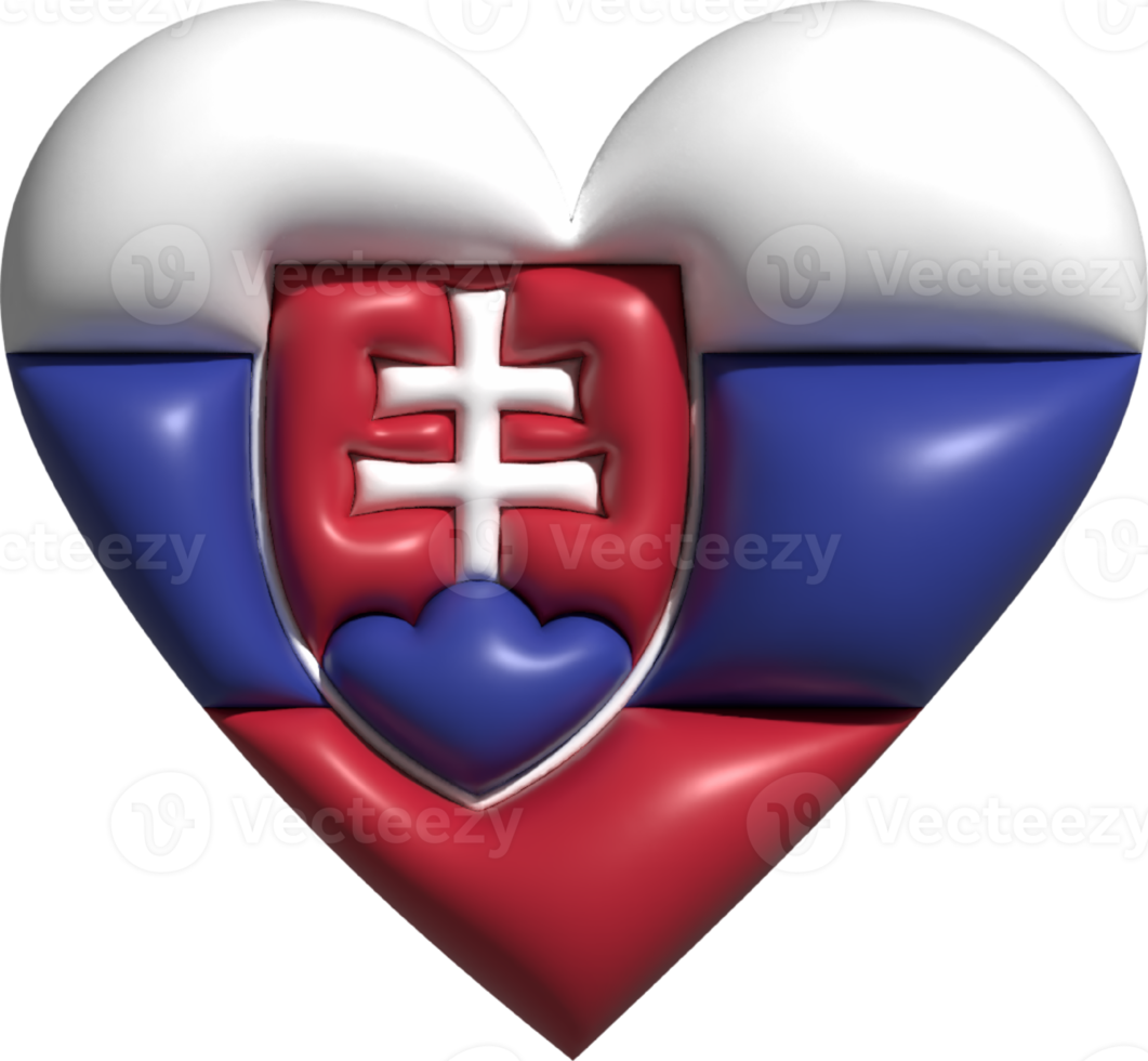 Slovakia flag heart 3D. png