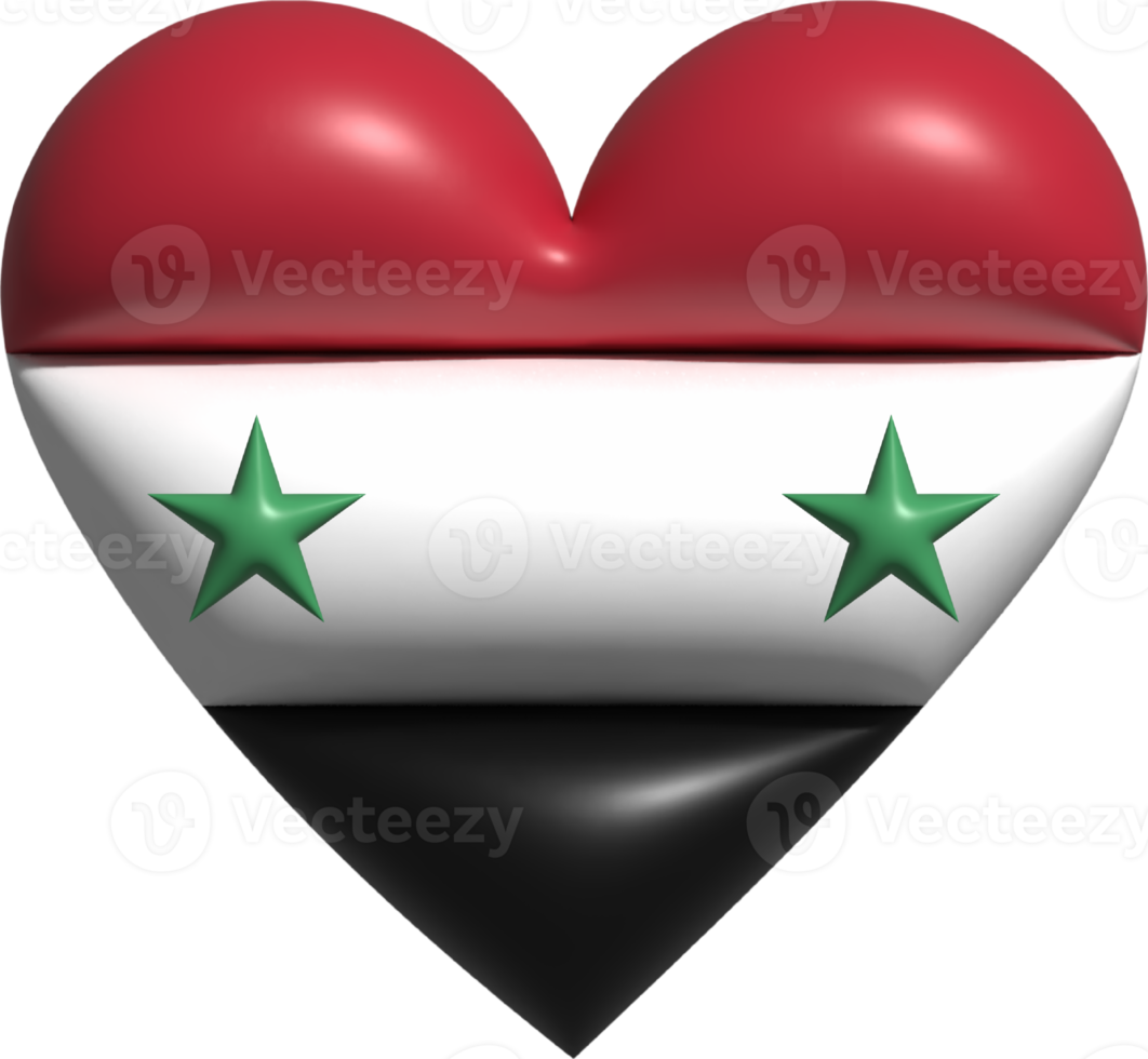 Syrië vlag hart 3d. png