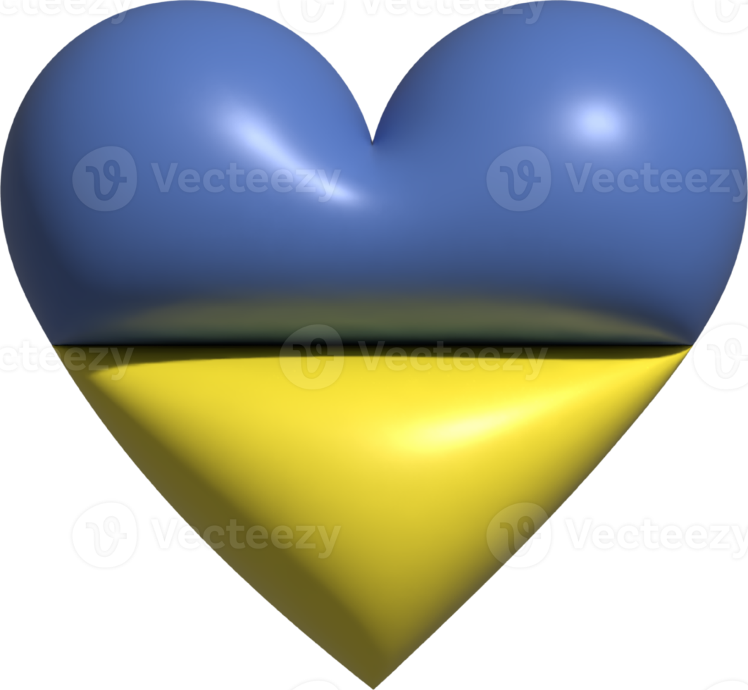 Ukraine flag heart 3D. png