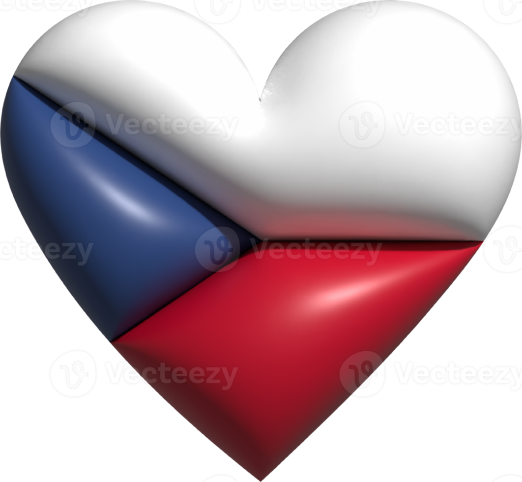 Czech flag heart 3D. png