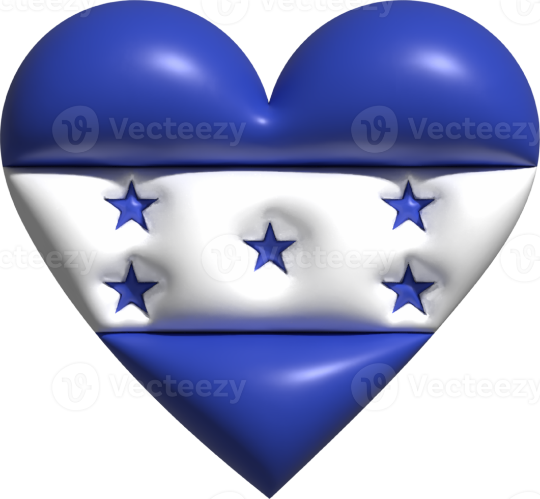 Honduras bandera corazón 3d. png