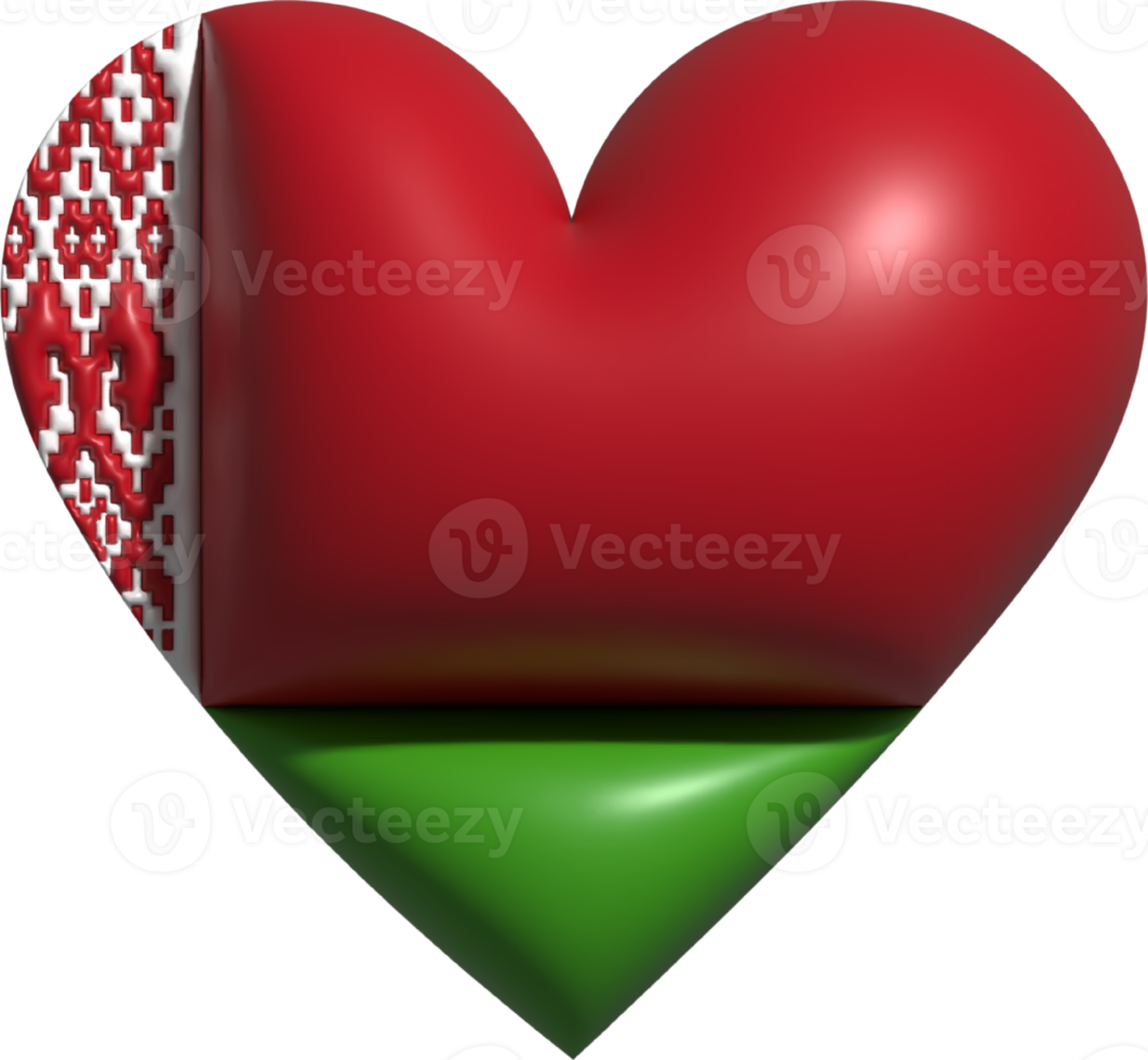 Belarus flag heart 3D. png