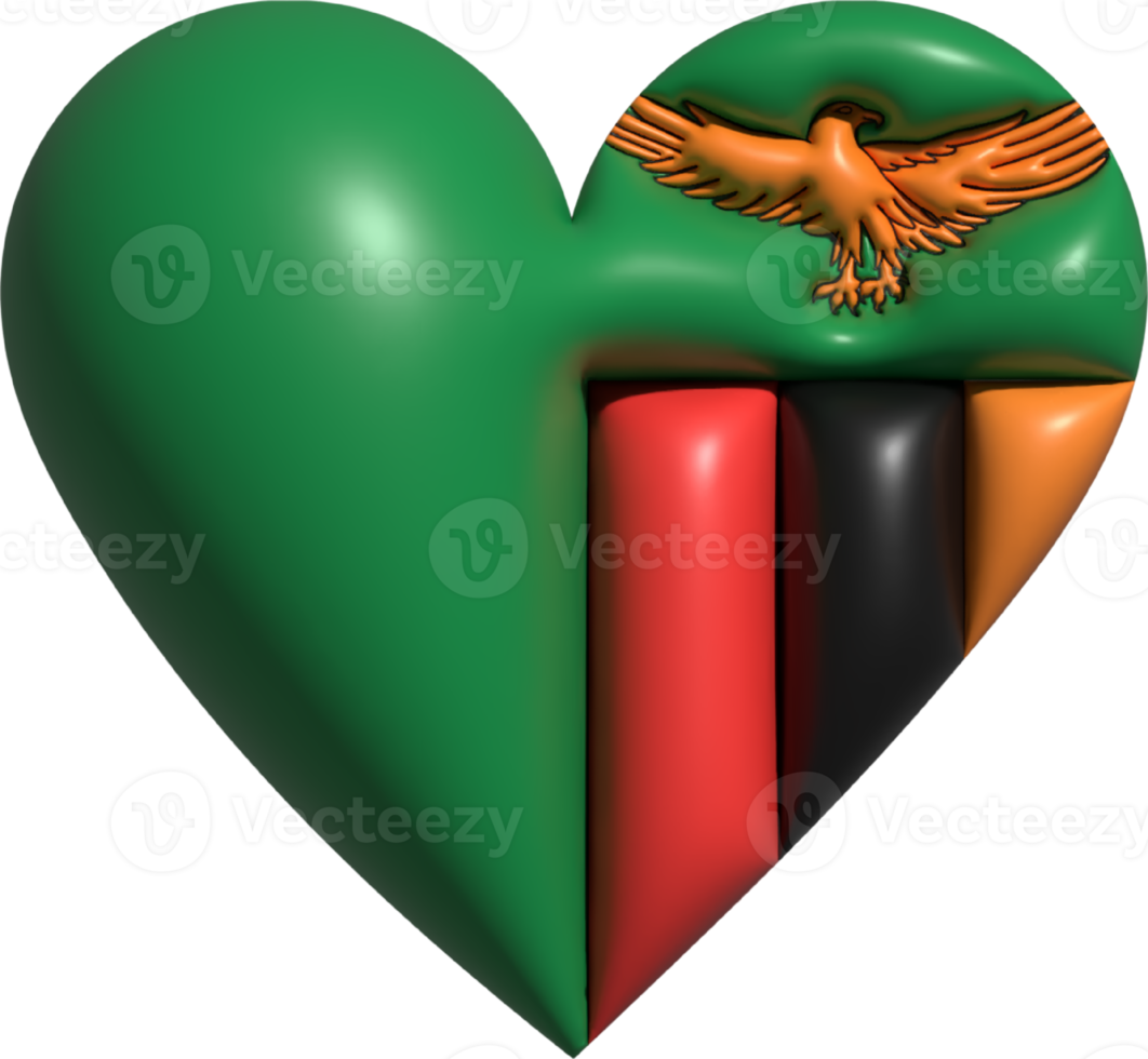 Zambia vlag hart 3d. png