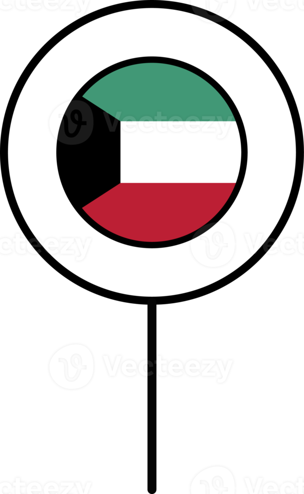 Kuwait flag circle pin icon. png