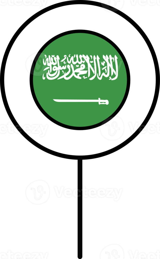 Saudi Arabia flag circle pin icon. png