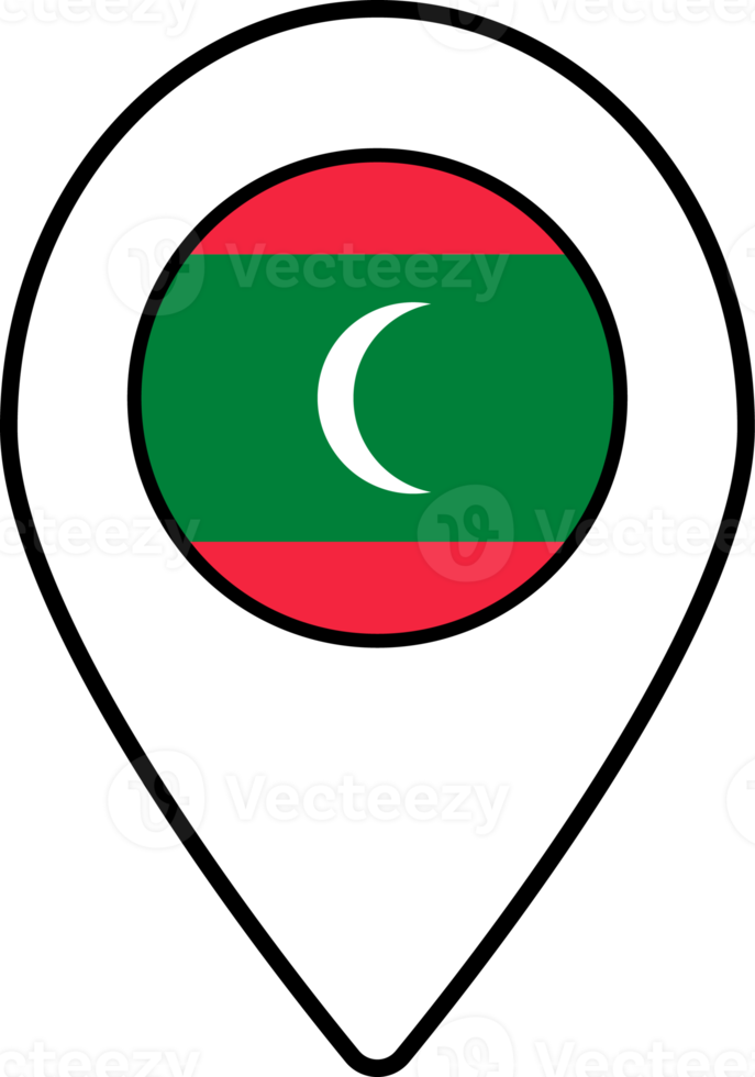 Maldives flag map pin navigation icon. png