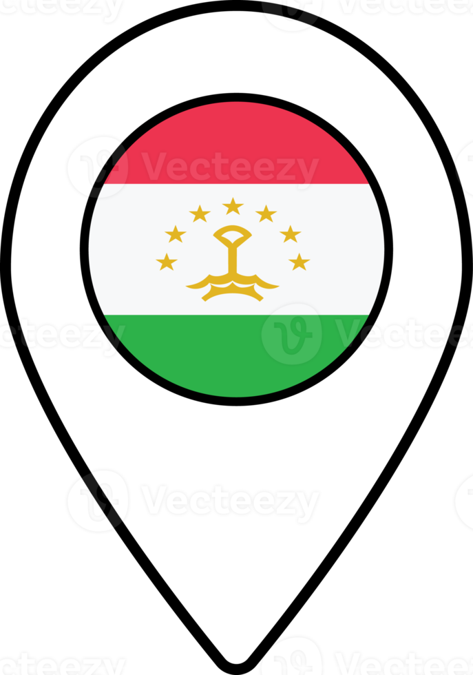 le tadjikistan drapeau carte épingle la navigation icône. png