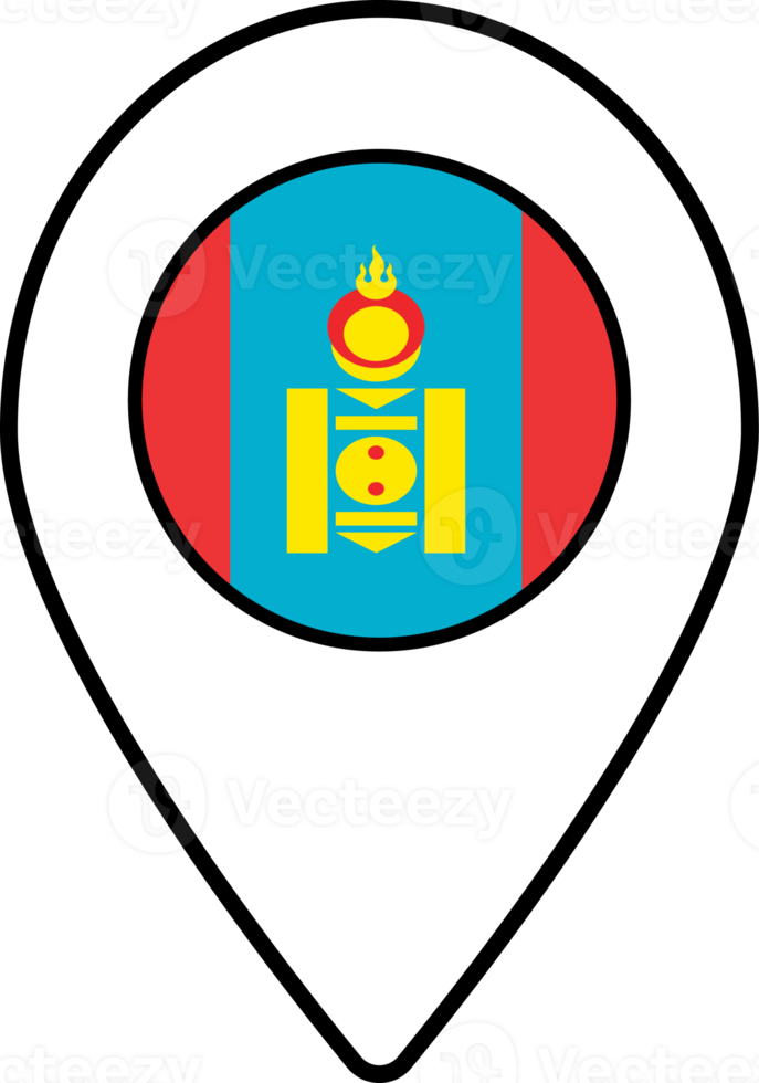 Mongolia flag map pin navigation icon. png