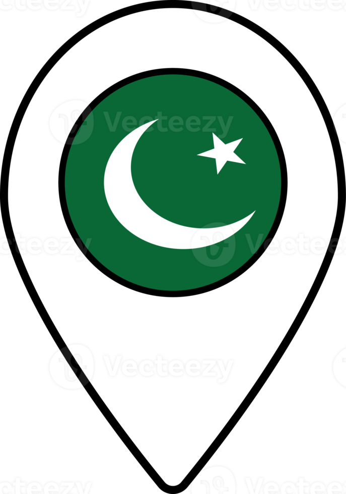 Paquistão bandeira mapa PIN navegação ícone. png