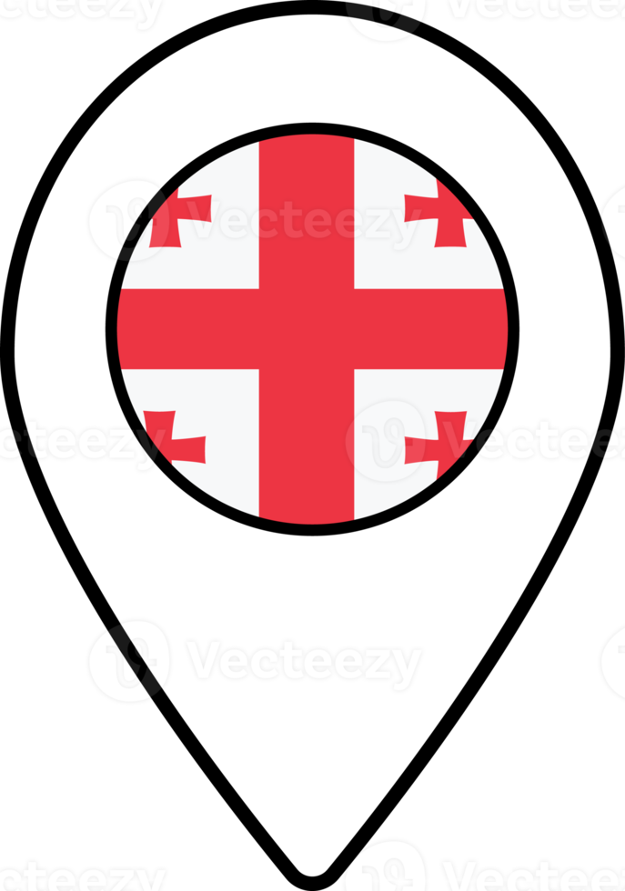 Georgia flag map pin navigation icon. png