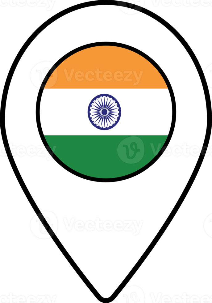 India bandera mapa alfiler navegación icono. png