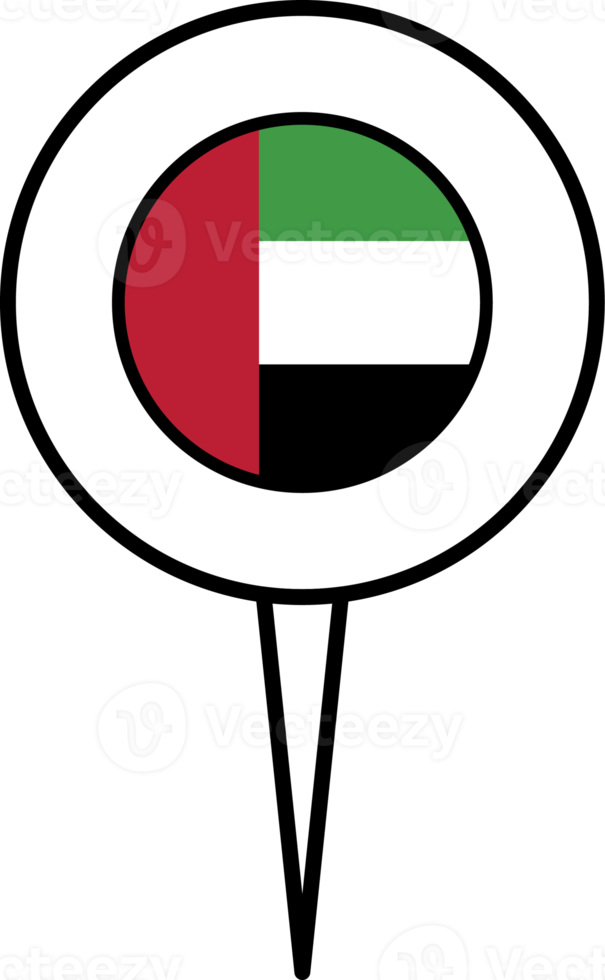 United Arab Emirates flag pin location icon. png