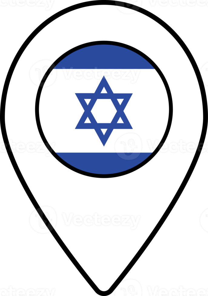 Israël vlag kaart pin navigatie icoon. png