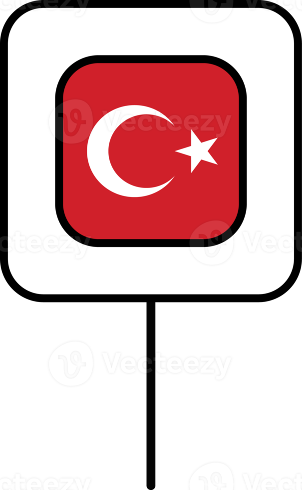 Turkey flag square pin icon. png