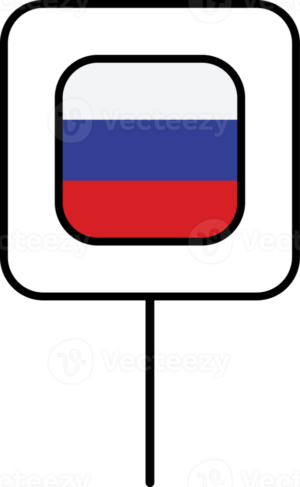 Russia flag square pin icon. png