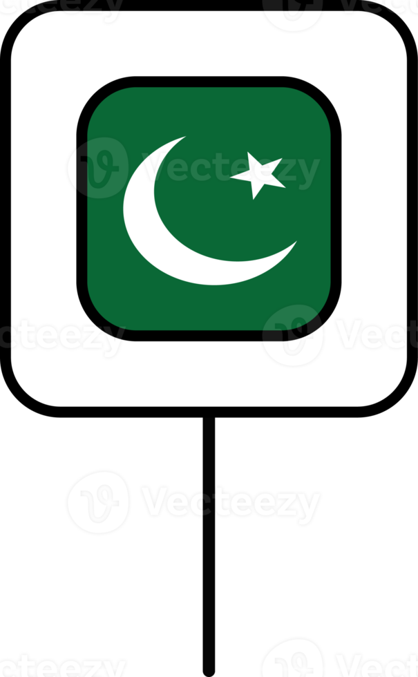 Pakistan flag square pin icon. png