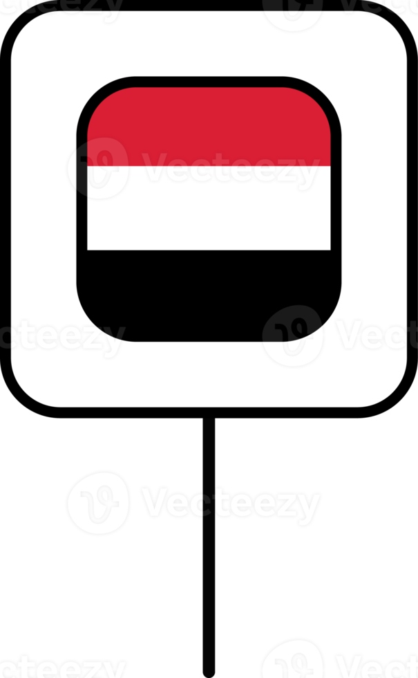 Yemen flag square pin icon. png