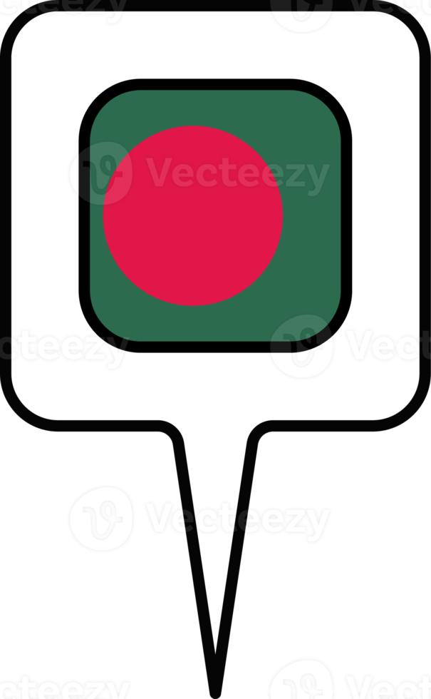 bangladesh flagga Karta pekare ikon, fyrkant design. png