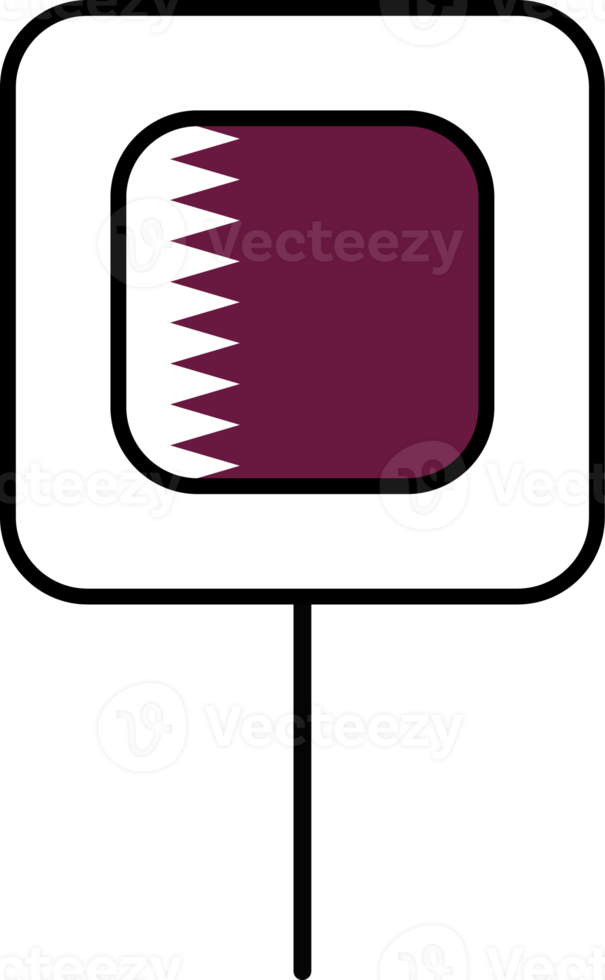 Qatar flag square pin icon. png