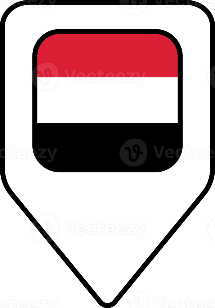 Yemen bandera mapa alfiler navegación icono, cuadrado diseño. png