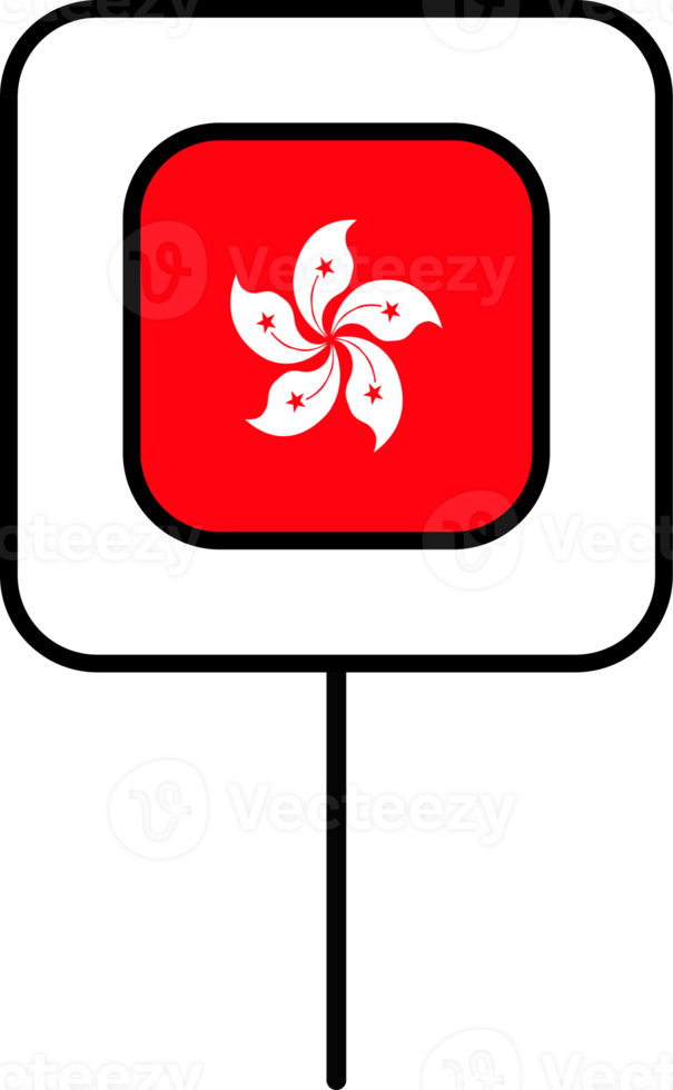 Hong Kong flag square pin icon. png