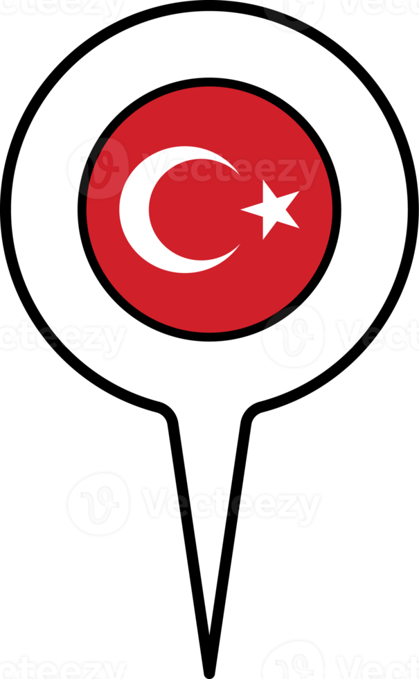 Turquía bandera mapa puntero icono. png